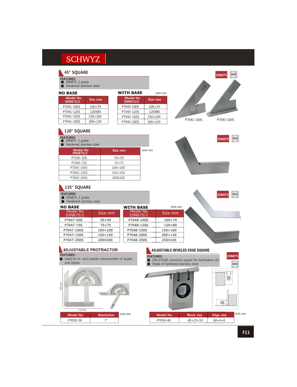 schwyz ang 12 45 square teknik katalog sayfası