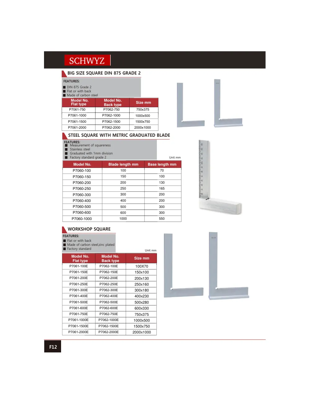 schwyz ang 13 big size square din 875 grade 2 teknik katalog sayfası