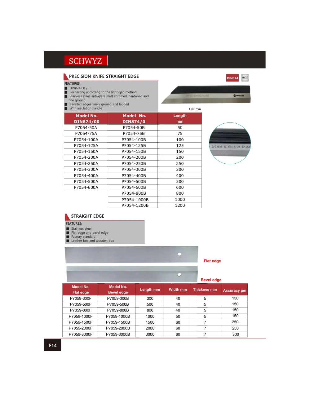 schwyz ang 15 precision knife straight edge teknik katalog sayfası