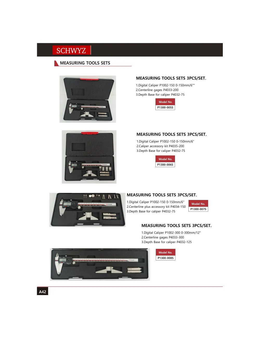 schwyz kmp 43 measuring tools sets teknik katalog sayfası