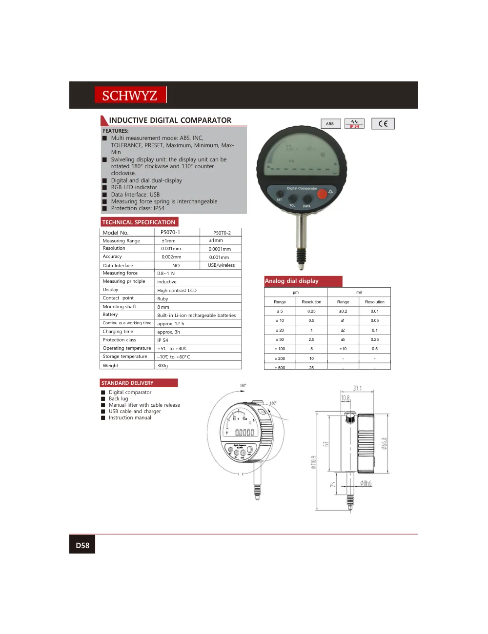 schwyz kom 59 inductive digital comparator teknik katalog sayfası