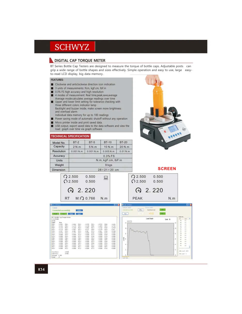 schwyz kuv 15 digital cap torque meter teknik katalog sayfası