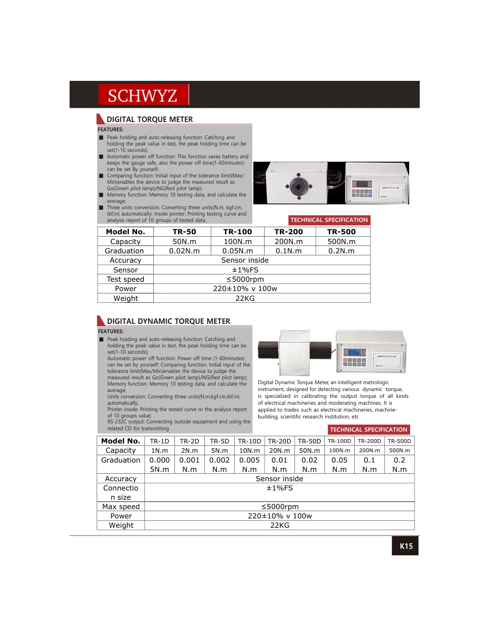 schwyz kuv 16 digital torque meter teknik katalog sayfası
