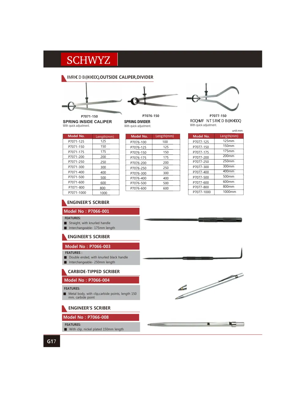 schwyz kyn 19 spring inside caliper teknik katalog sayfası