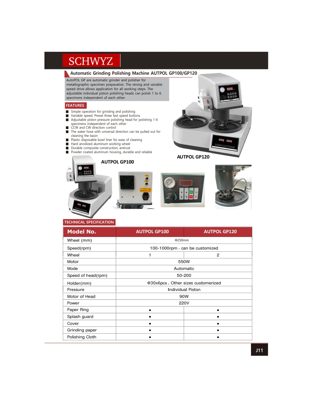 schwyz mtl 12 automatic grind ing polish ing machine a utpol g teknik katalog sayfası